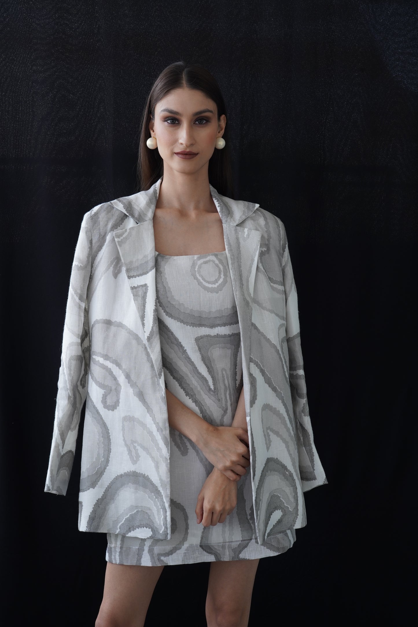 Dove Blazer Set full length view