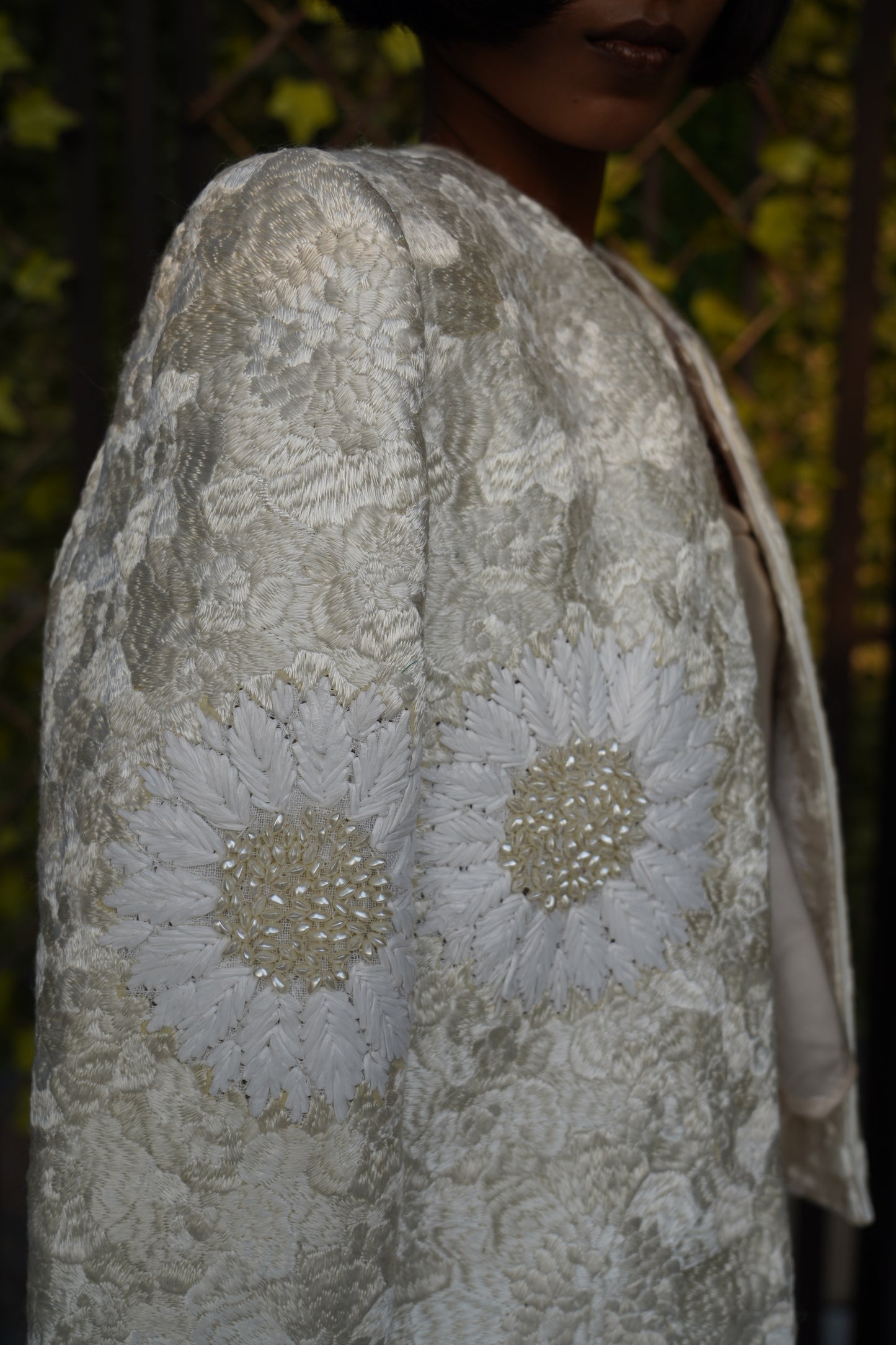 Ivory Flower Jacket back view
