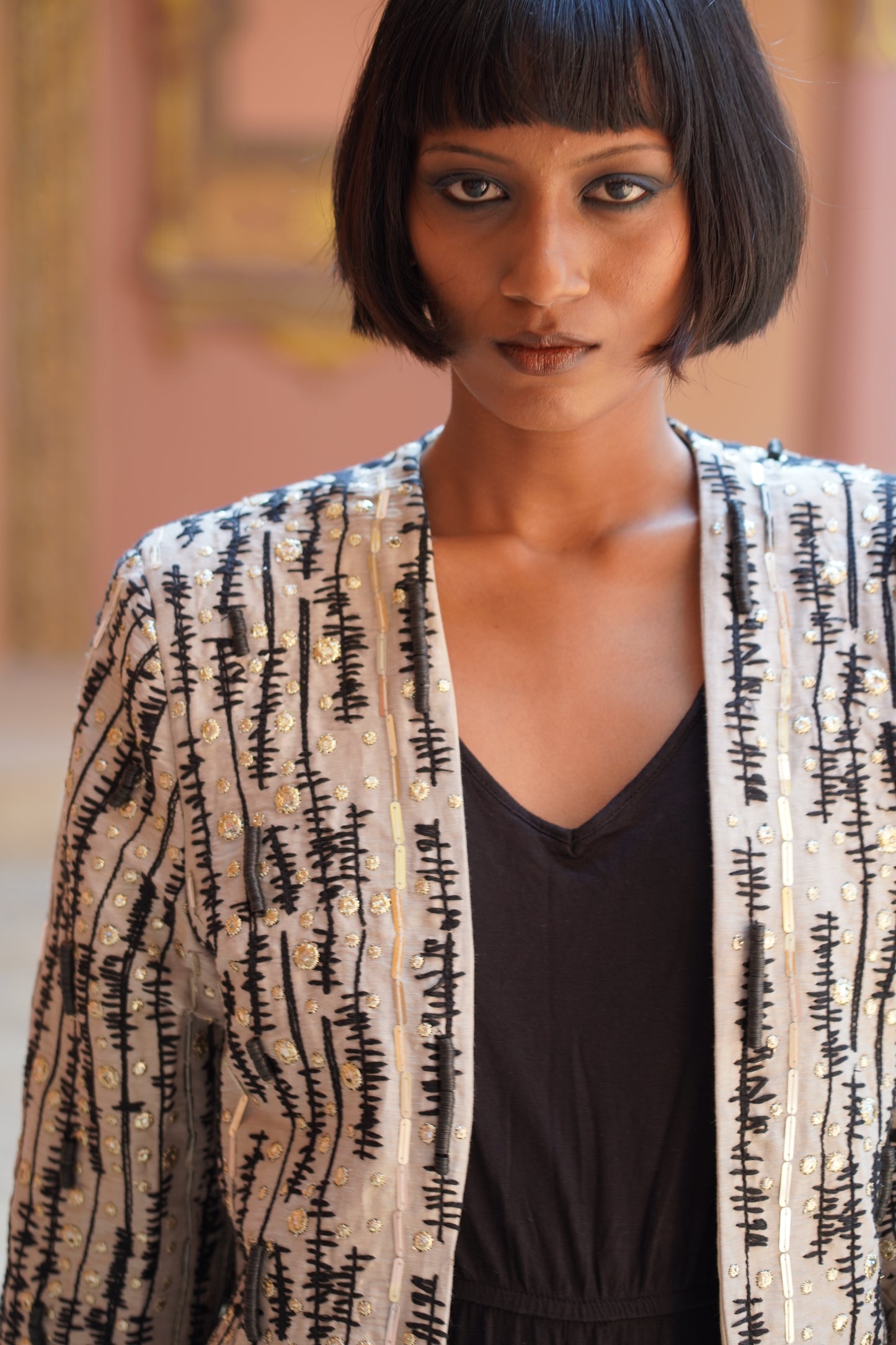3D Embroidered Jacket detail close-up