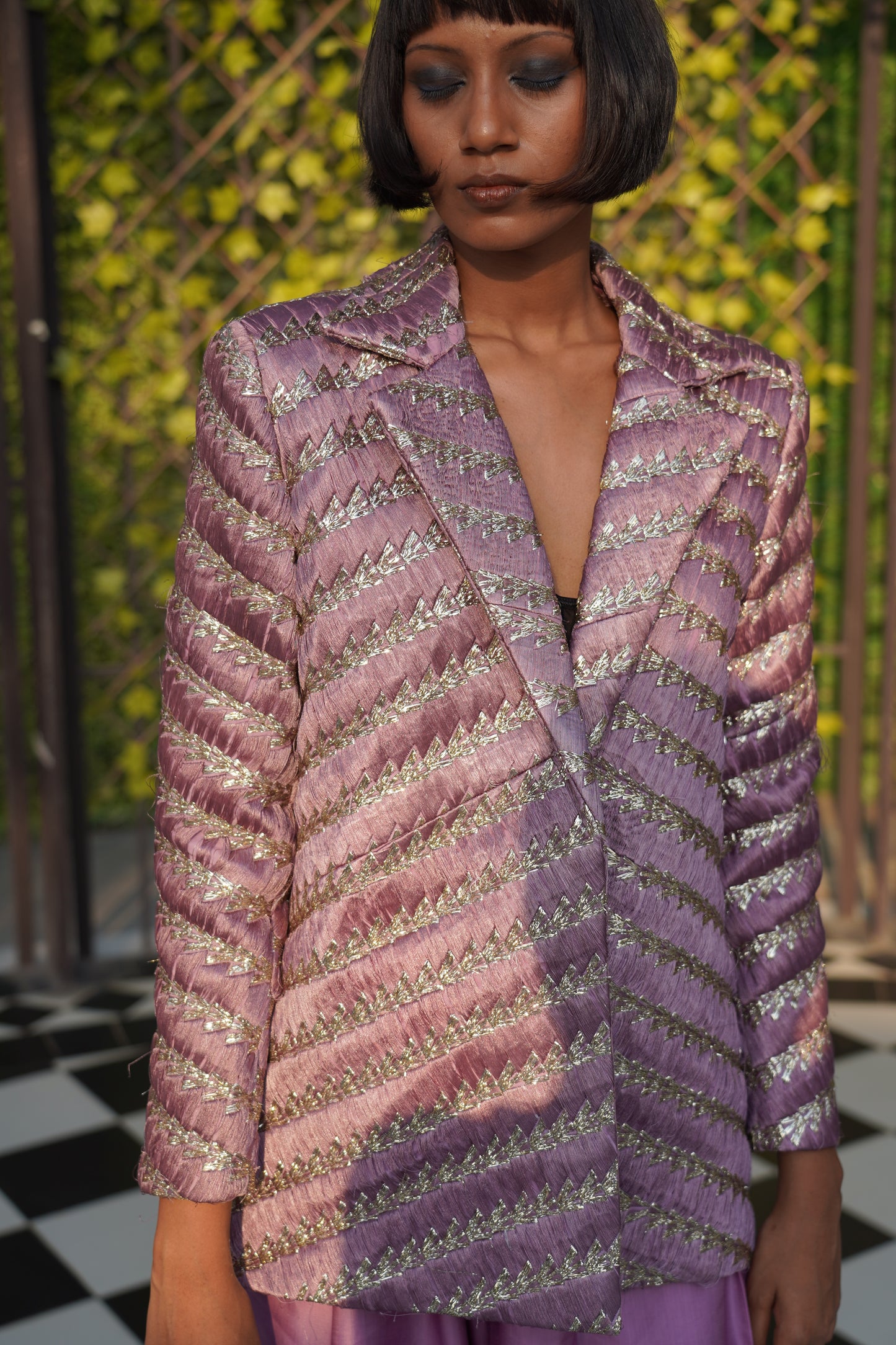 Lilac Blazer full length view