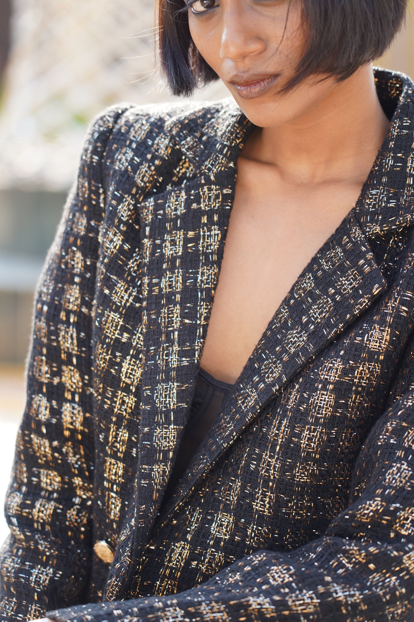 Onyx Blazer Set detail close-up