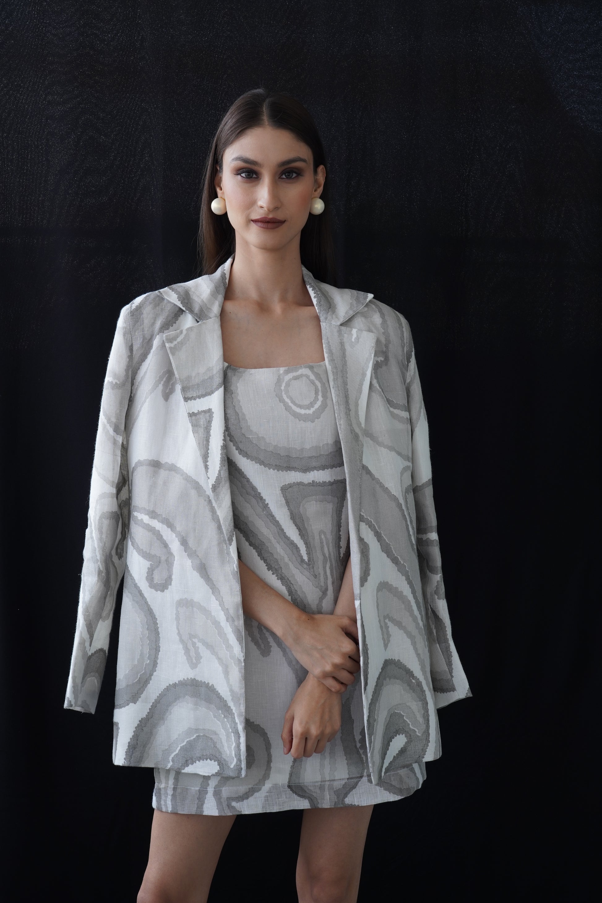 Dove Blazer Set full length view
