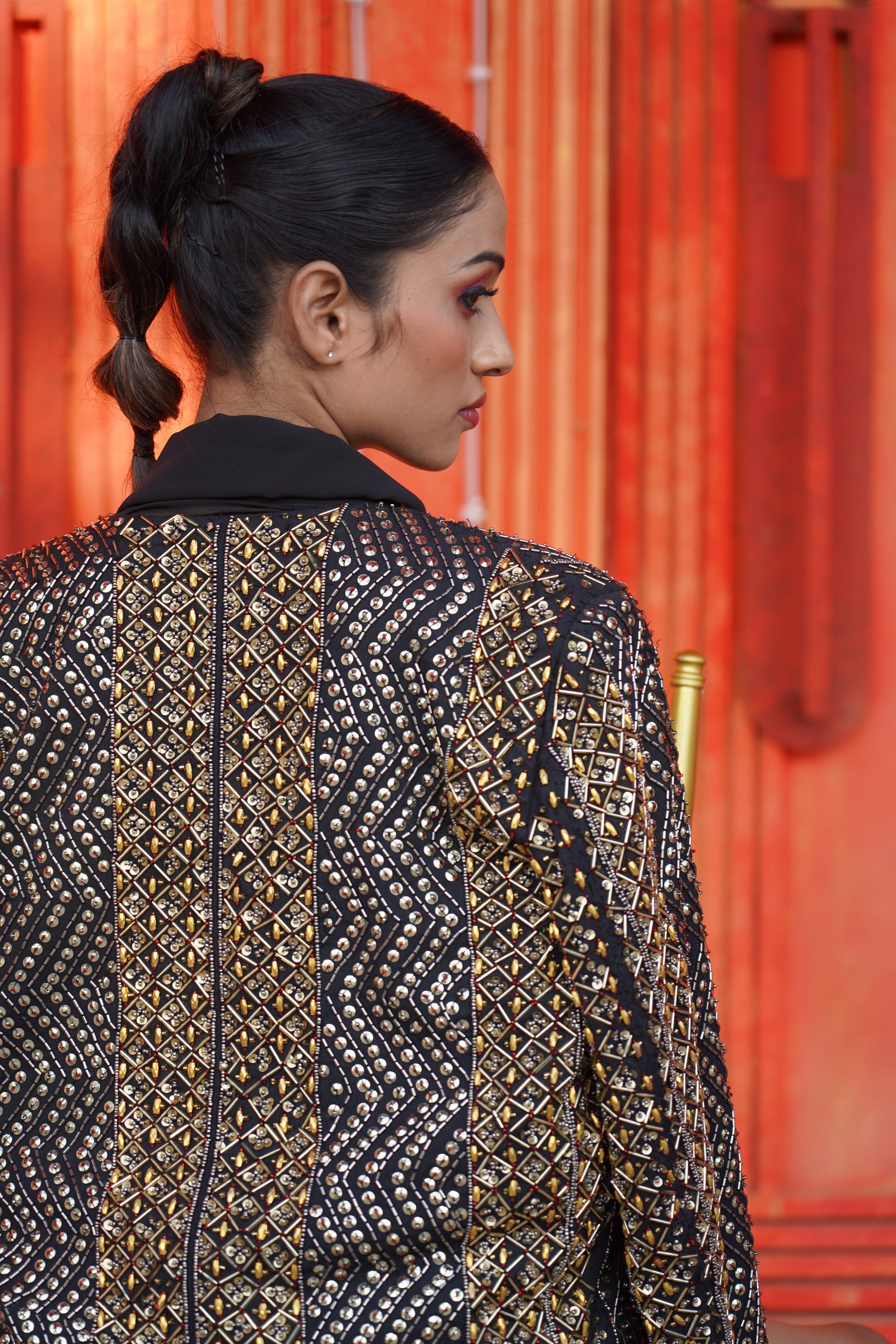 Black Gold Jacket back view