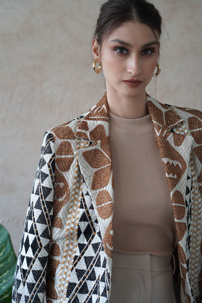 Mahogany Blazer detail close-up