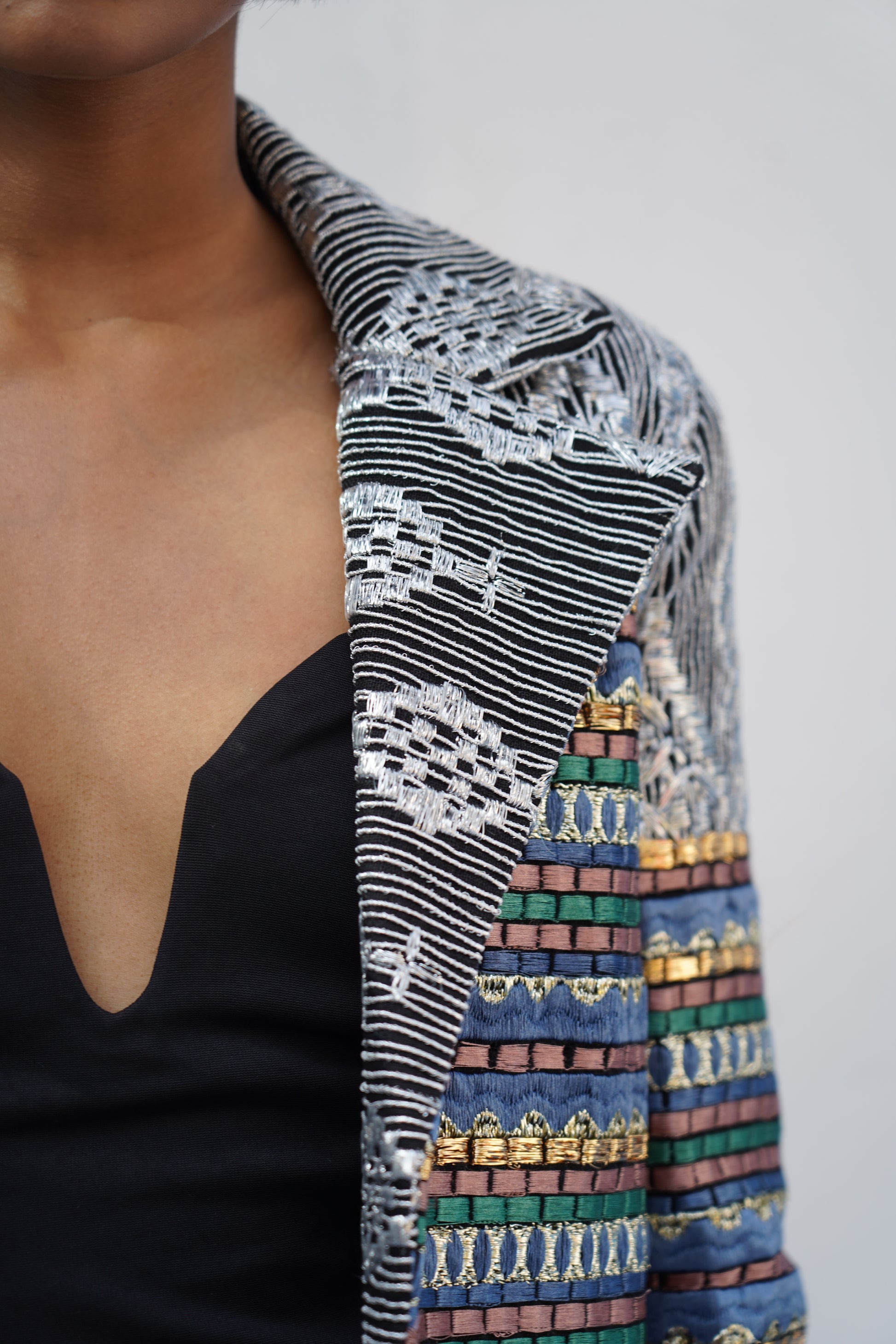 Gray Jacket detail close-up